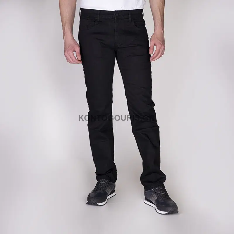 MARCUS στυλ βράκα μαύρο jean παντελόνι με πιτσιλιές άσπρες και λάστιχο κάτω