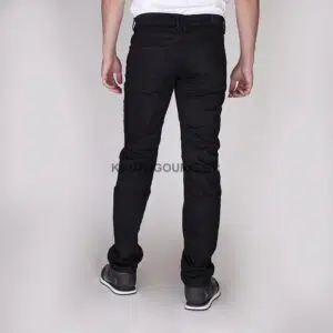 MARCUS στυλ βράκα μαύρο jean παντελόνι με πιτσιλιές άσπρες και λάστιχο κάτω