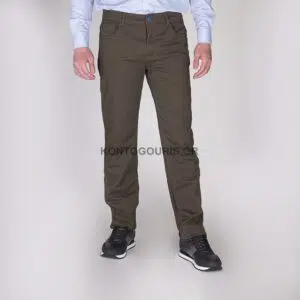 FREELAND υφασμάτινο 5τσεπο παντελόνι, ίσια γραμμή, χακί χρώμα