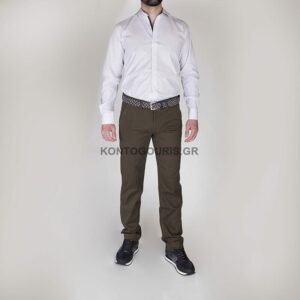 FREELAND υφασμάτινο παντελόνι με chino λοξή τσέπη, ίσια γραμμή, χακί χρώμα