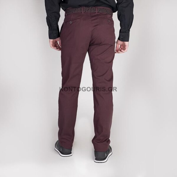 DOUBLE υφασμάτινο παντελόνι με chino λοξή τσέπη, regular γραμμή, χρώμα χαλκού