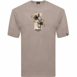 XXL T-shirt κ/μ με στάμπα ΜΕΓΑΛΑ ΜΕΓΕΘΗ Double TS-026A mud