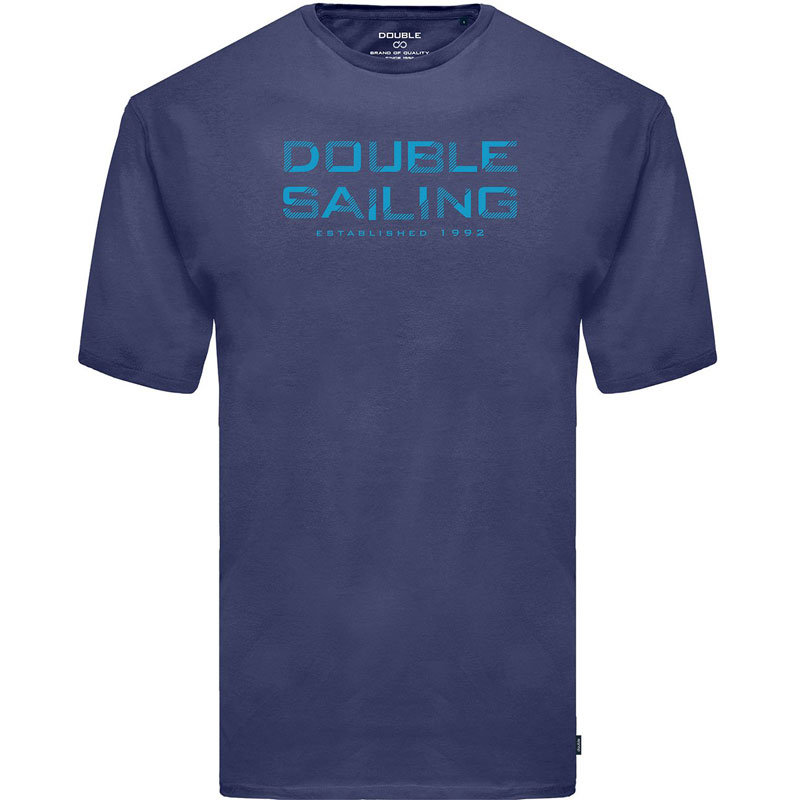 T-shirt κ/μ στάμπα Double TS-242 dark blue