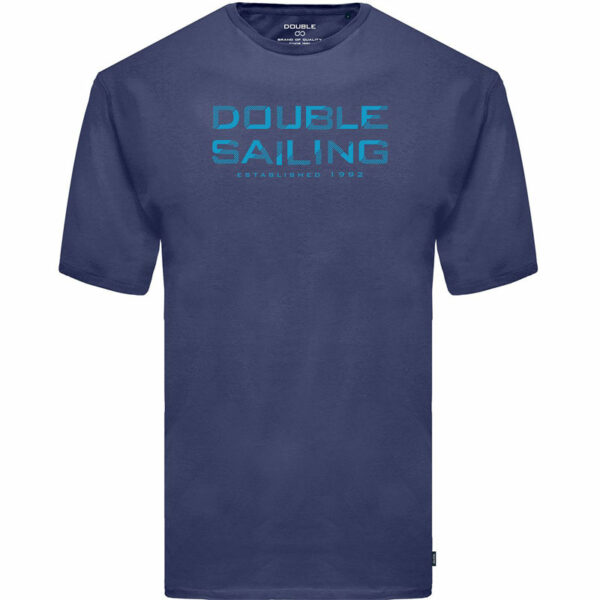 XXL T-shirt κ/μ με στάμπα ΜΕΓΑΛΑ ΜΕΓΕΘΗ Double TS-242A dark blue