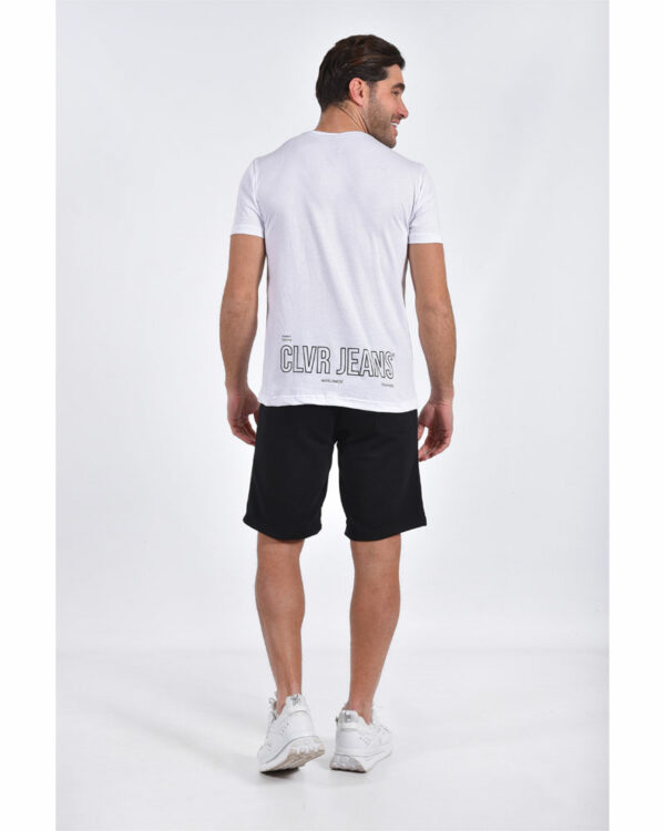 T-shirt κ/μ back print Clever 23150 white