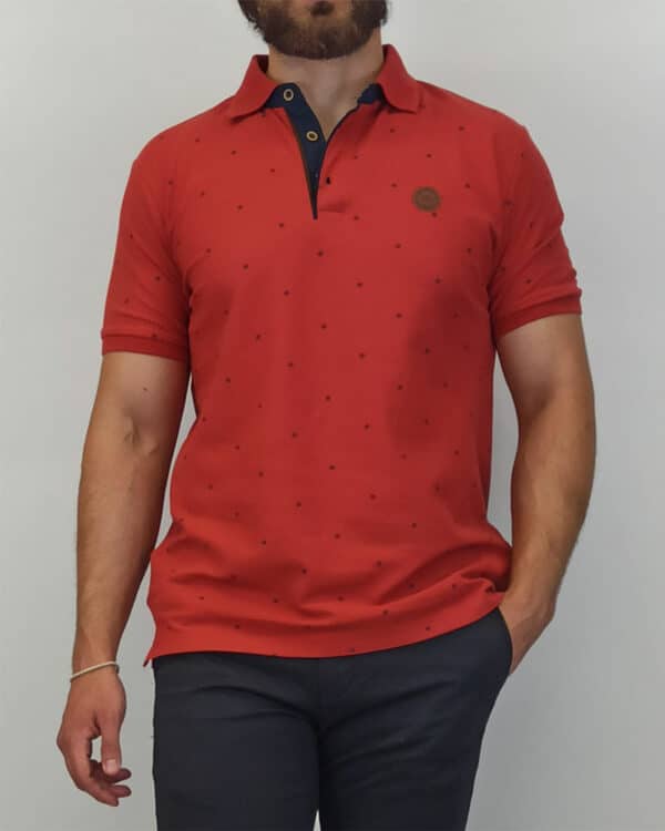 Polo all over print Double PS-299s brick