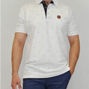 Polo all over print Double PS-299s white