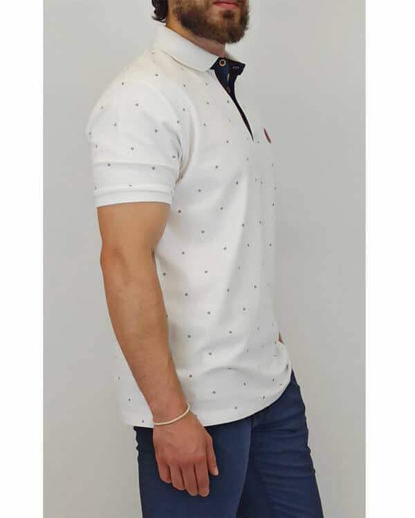 Polo all over print Double PS-299s white