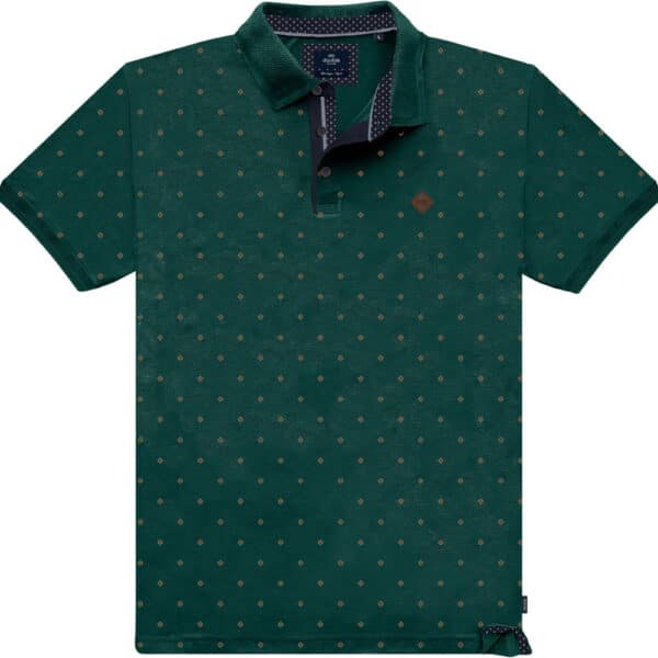 Polo all over print Double PS-315S forest green