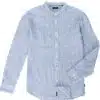 Πουκάμισο ριγέ shirt mao collar long sleeve Double GS-595 blue-white
