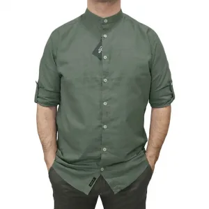 Πουκάμισο shirt mao collar long sleeve Double GS-590 olive